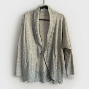 Zella Amazing Cocoon Cardigan Open Front Soft Sweatshirt Size XL Gray Green